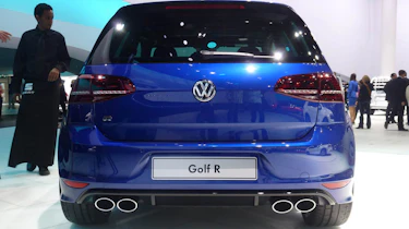 VW Golf R mk7 blue rear exhaust tailpipes