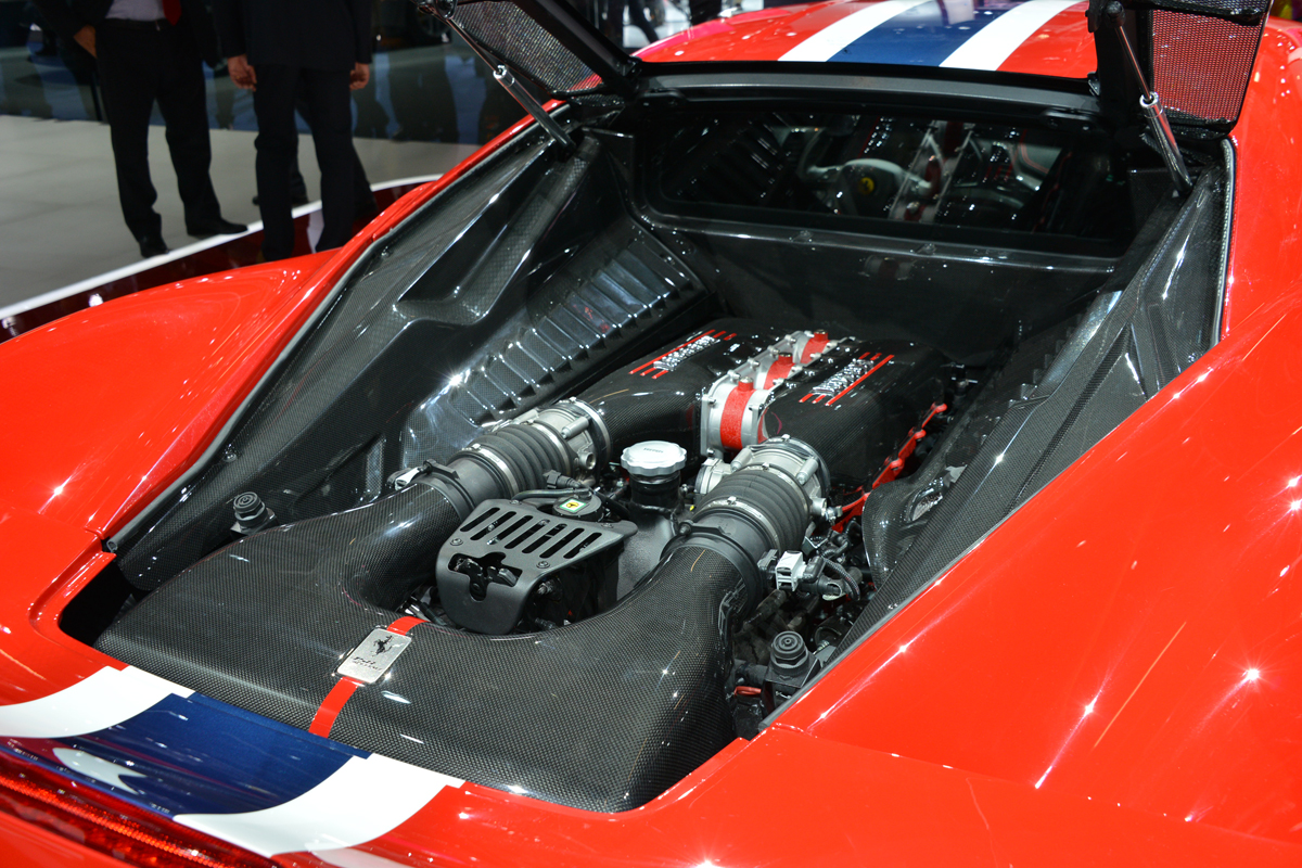 Ferrari 458 Speciale engine at Frankfurt Motor Show
