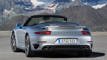2013 Porsche 911 Turbo Cabriolet silver rear