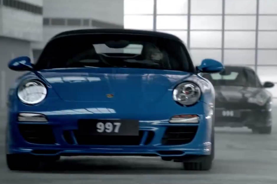 Porsche 911 50th birthday video Riviera Blue 997