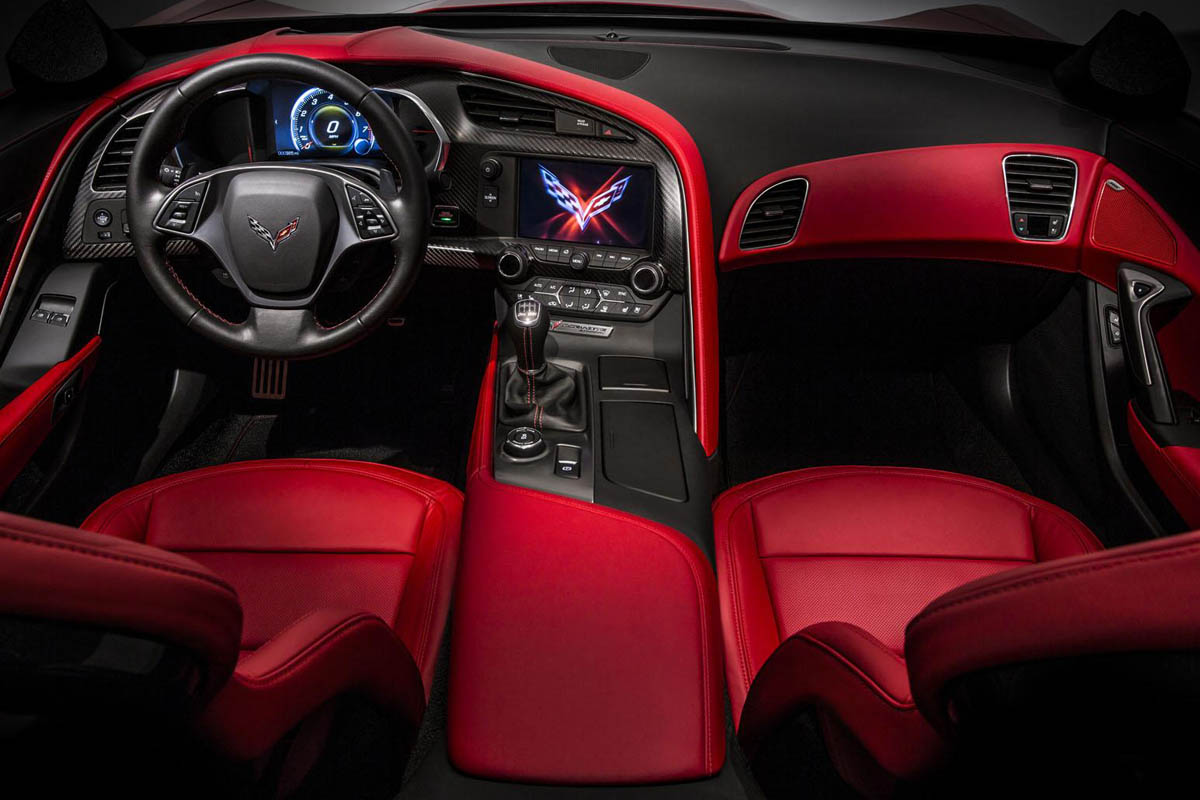 Corvette Stingray interior red leather