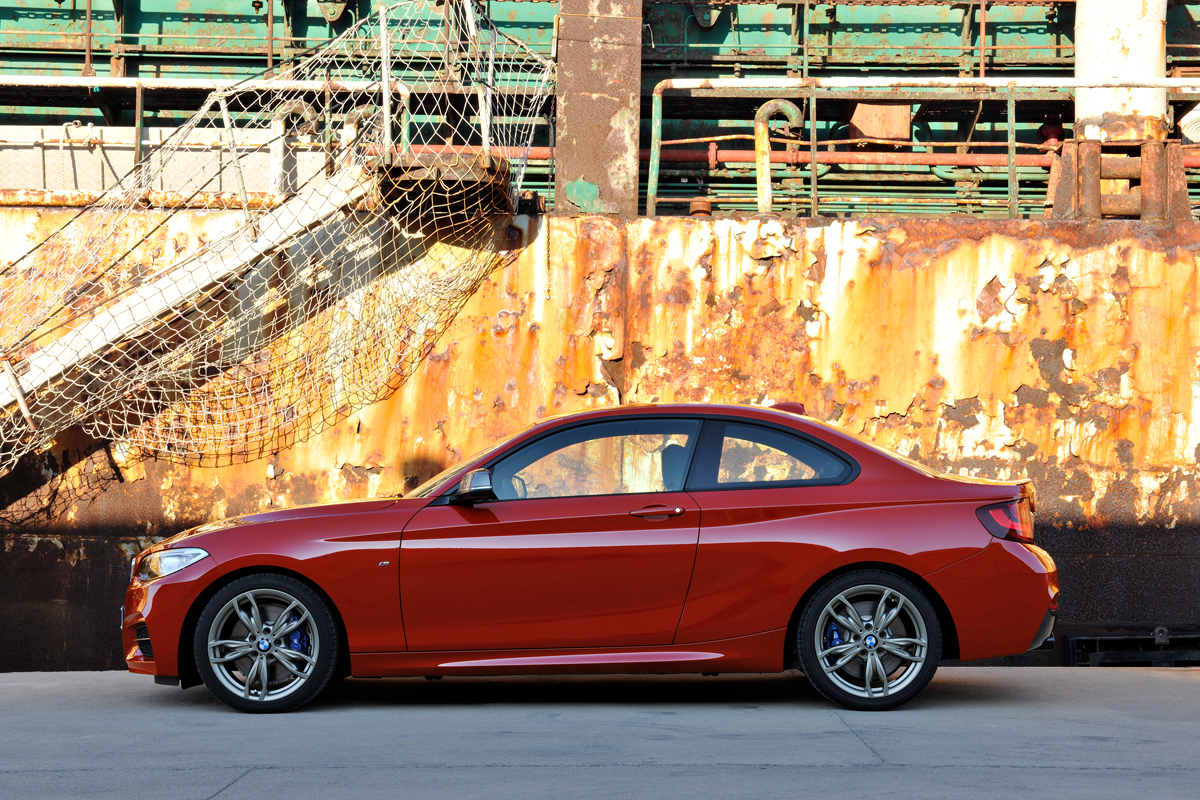 BMW 2-series coupe red side profile