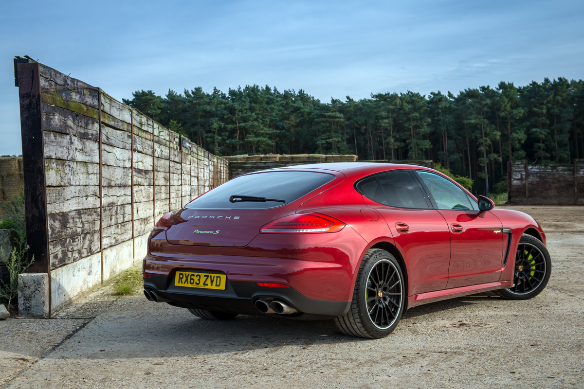 Porsche Panamera S E-Hybrid red rear