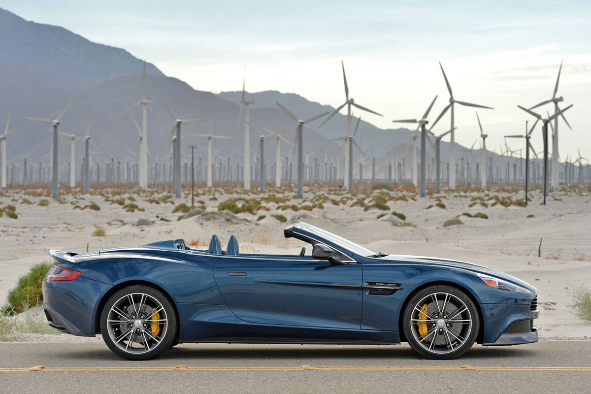 Aston Martin Vanquish Volante blue side profile