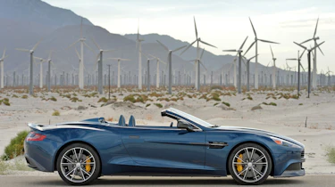 Aston Martin Vanquish Volante blue side profile