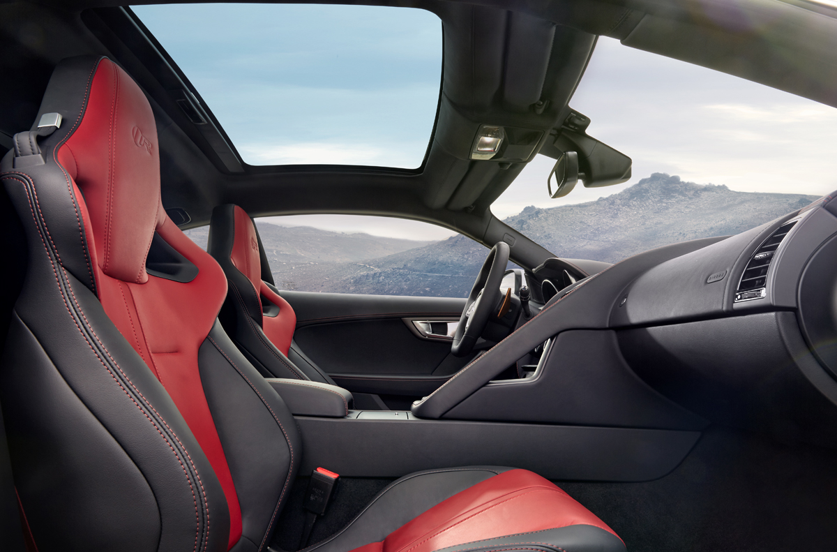 Jaguar F-type R Coupe seats glass roof