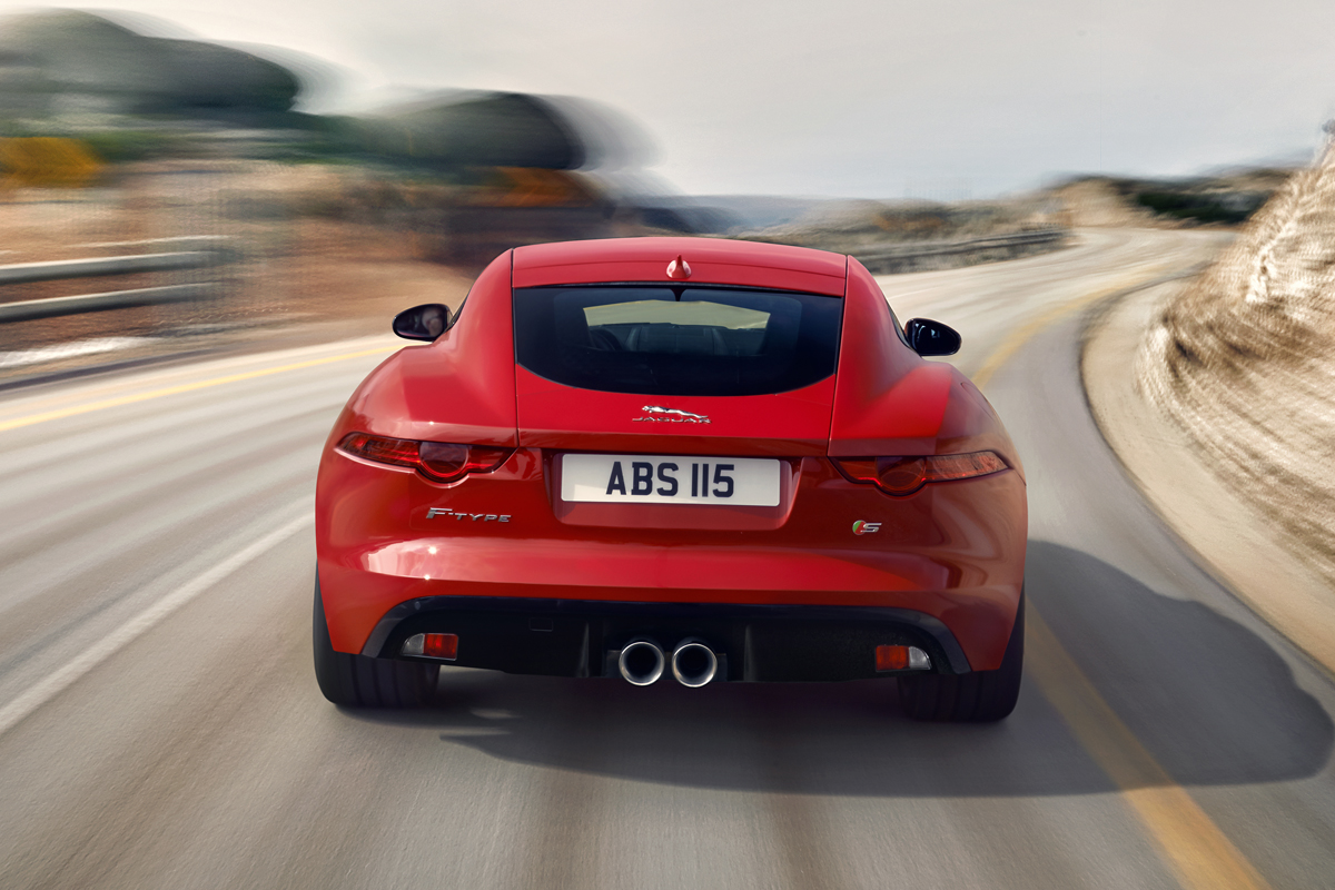 Jaguar F-type S Coupe red rear