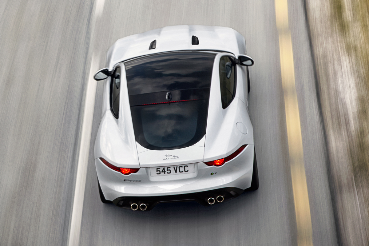 Jaguar F-type R Coupe Polaris White glass roof