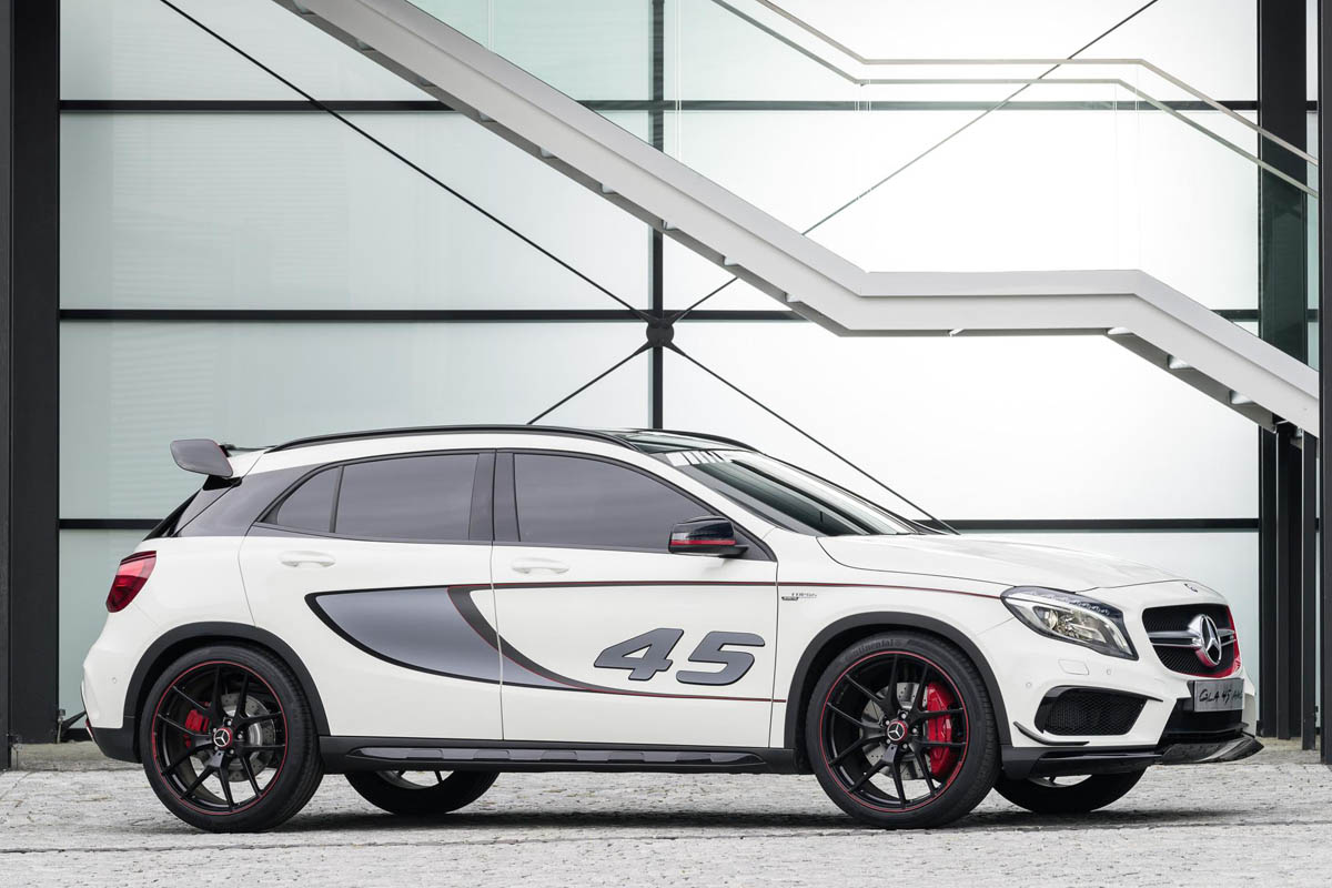 Mercedes GLA45 AMG Concept white side profile