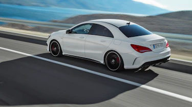 Mercedes CLA45 AMG white rear