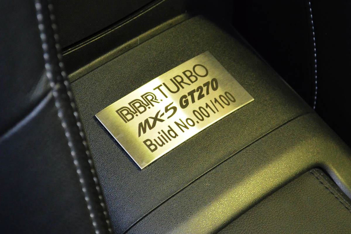 BBR Mazda MX-5 GT270 limited edition plaque