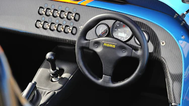 Caterham 620R interior dashboard steering wheel