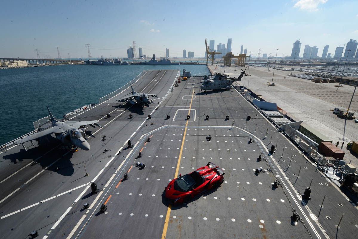 Lamborghini Veneno Roadster aircraft carrier
