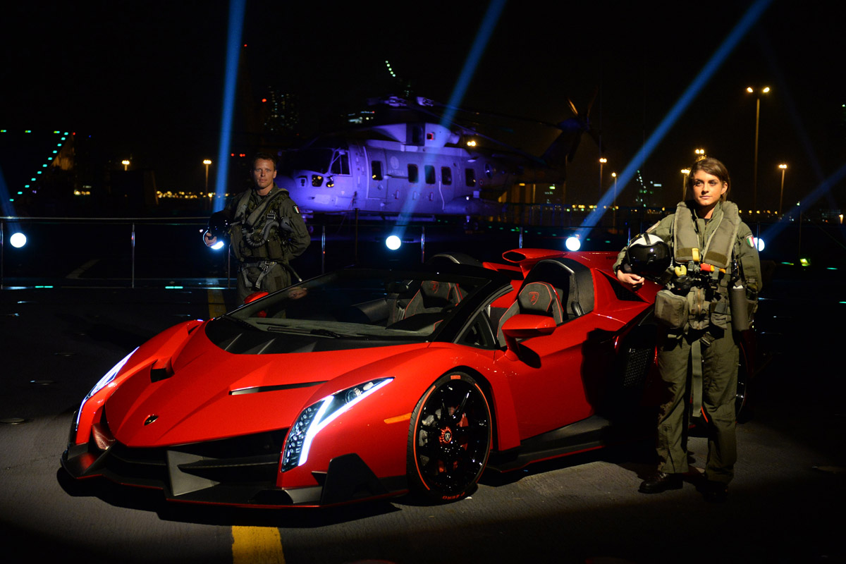 Lamborghini Veneno Roadster aircraft carrier