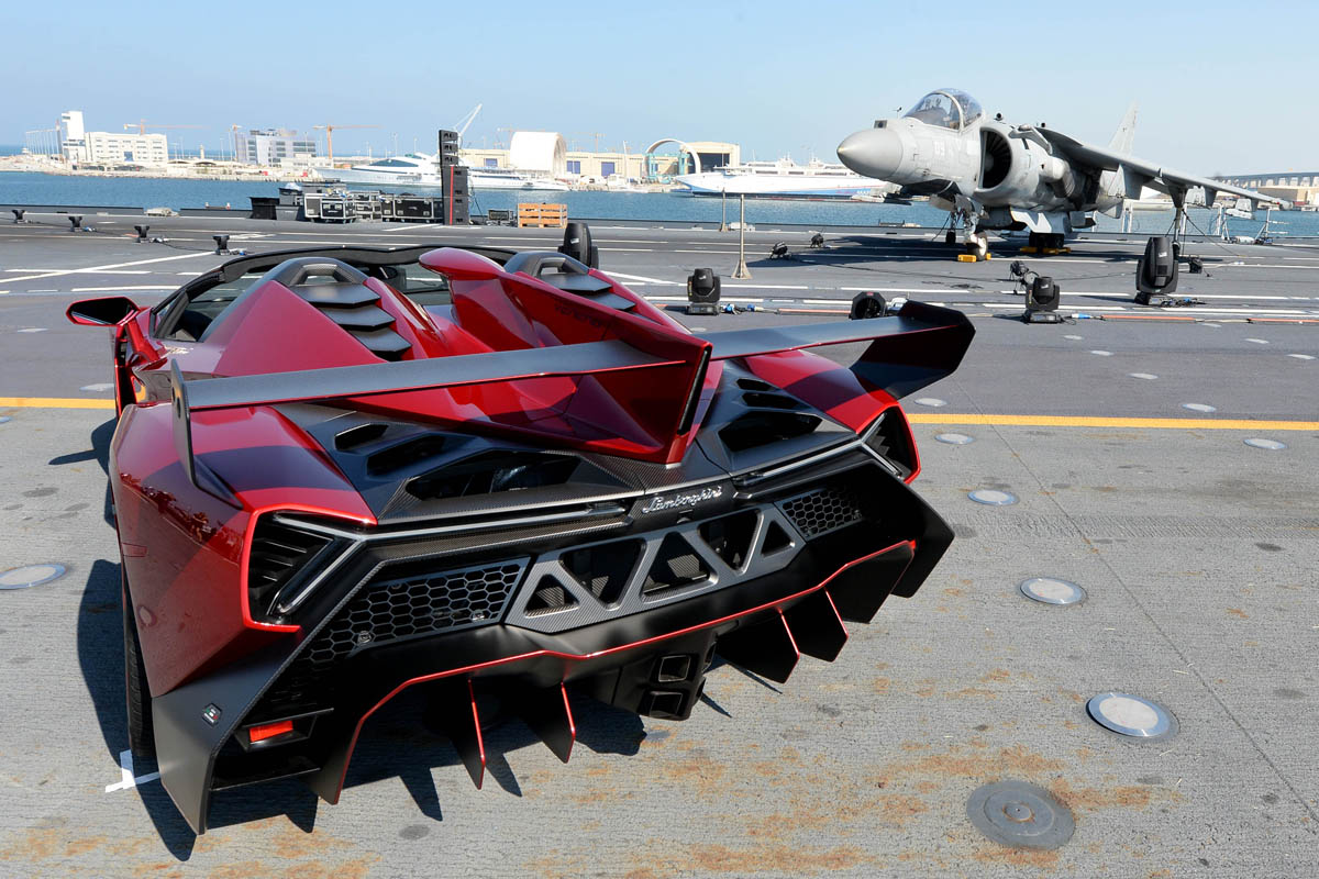 Lamborghini Veneno Roadster aircraft carrier