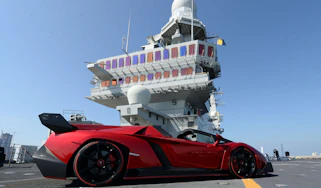 Lamborghini Veneno Roadster aircraft carrier