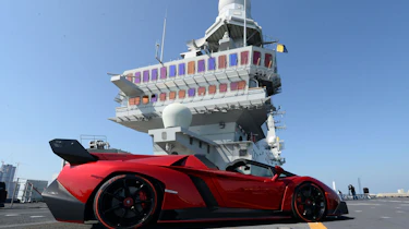 Lamborghini Veneno Roadster aircraft carrier