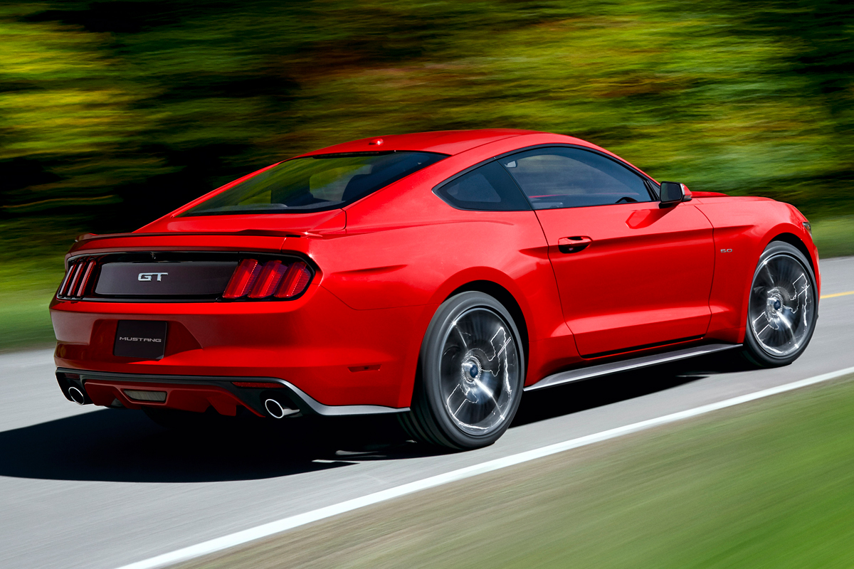 2014 Ford Mustang red rear drift