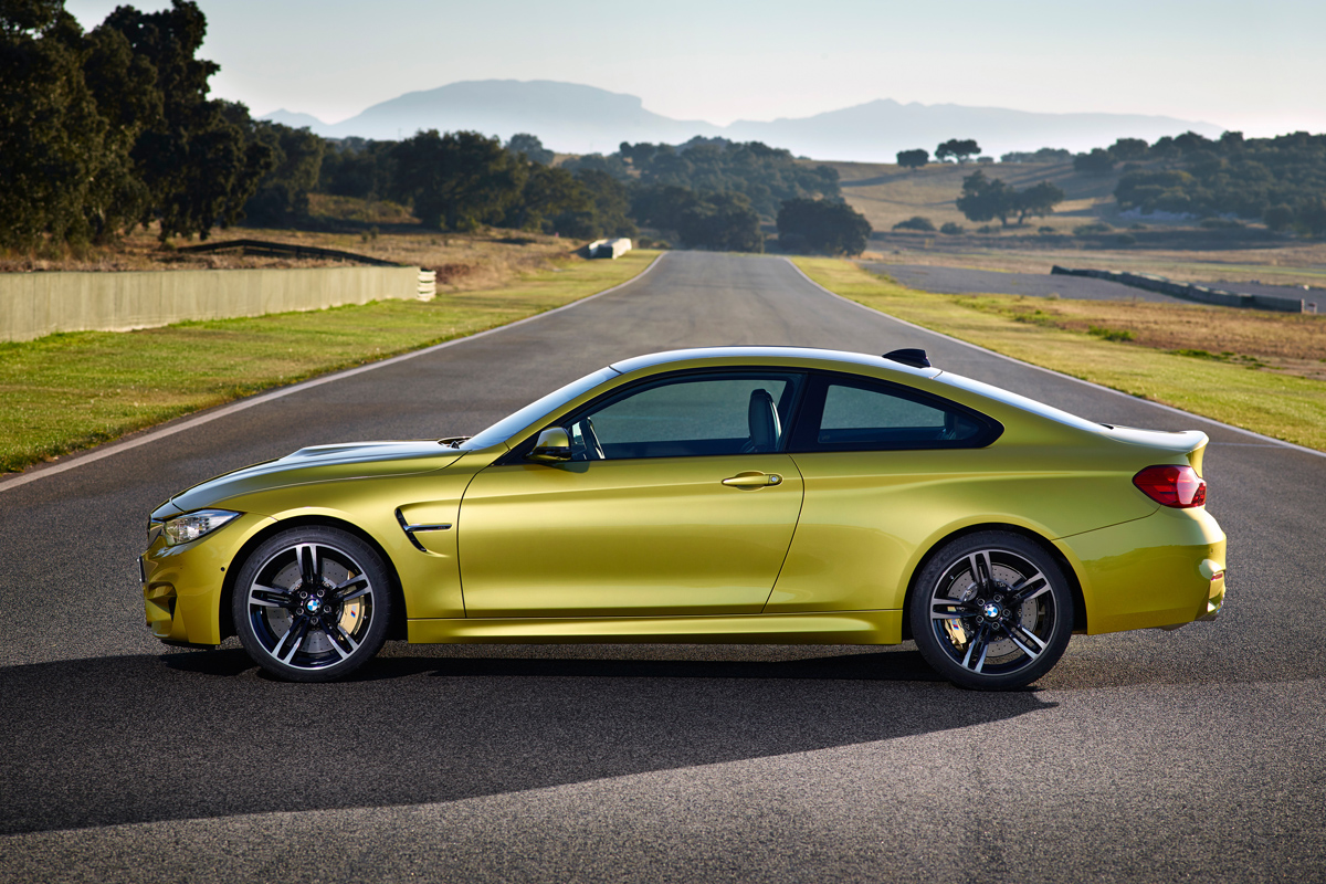 New BMW M4 yellow side profile