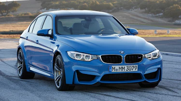 New BMW M3 saloon blue front