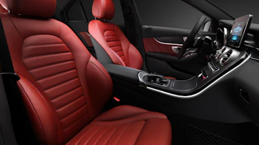 Mercedes C-class red leather sports seats