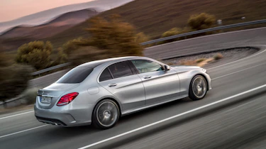 Mercedes C-class silver saloon side profile