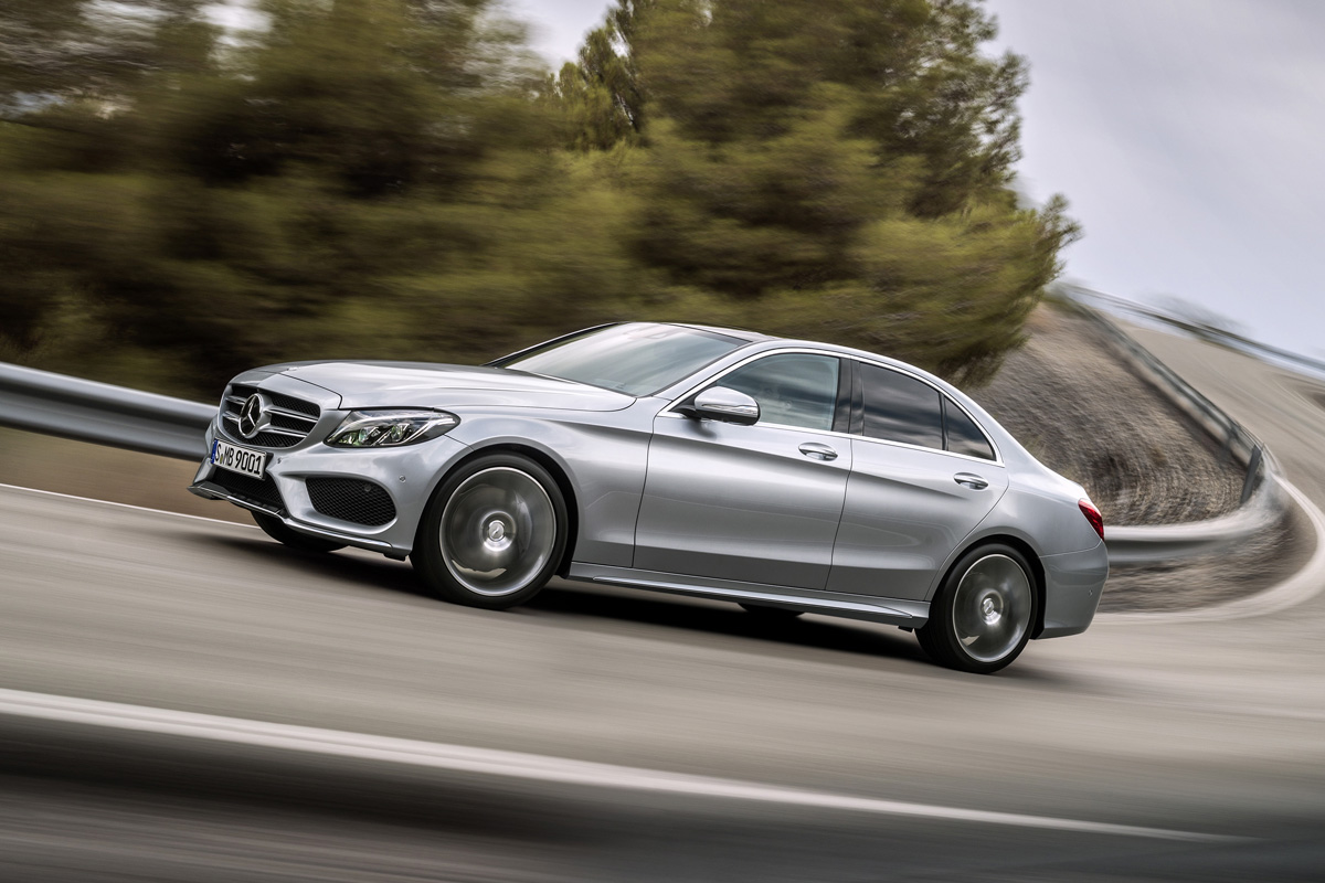 Mercedes C-class silver saloon