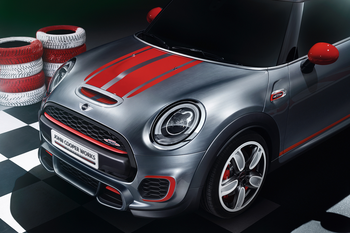 New Mini John Cooper Works Concept bonnet stripes