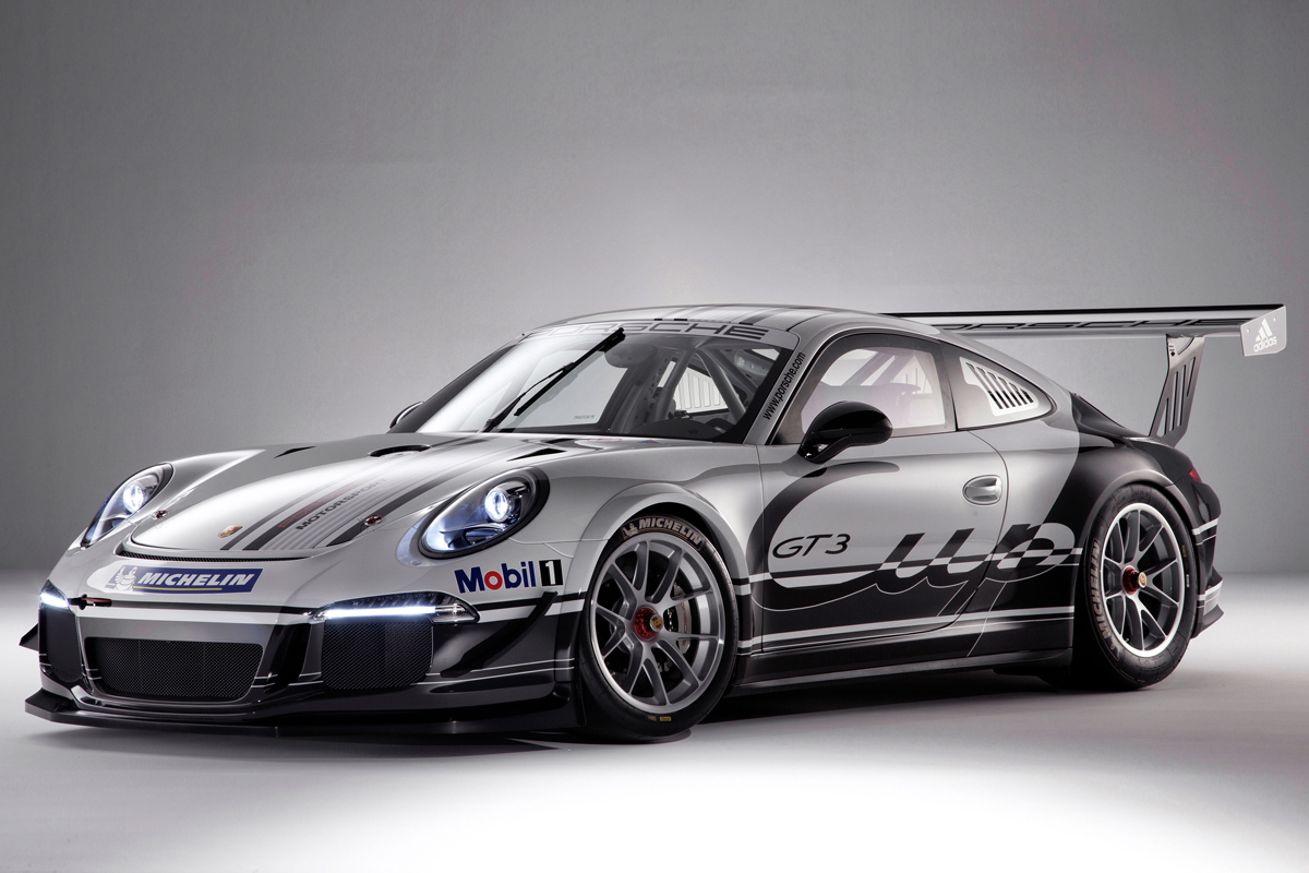 Porsche 991 GT3 racing car at Autosport show