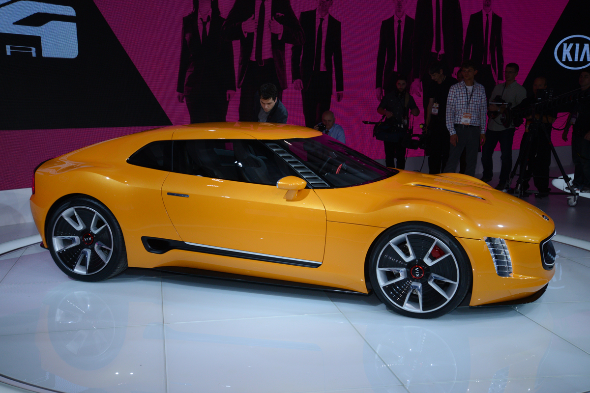 Kia stinger at the Detroit motor show
