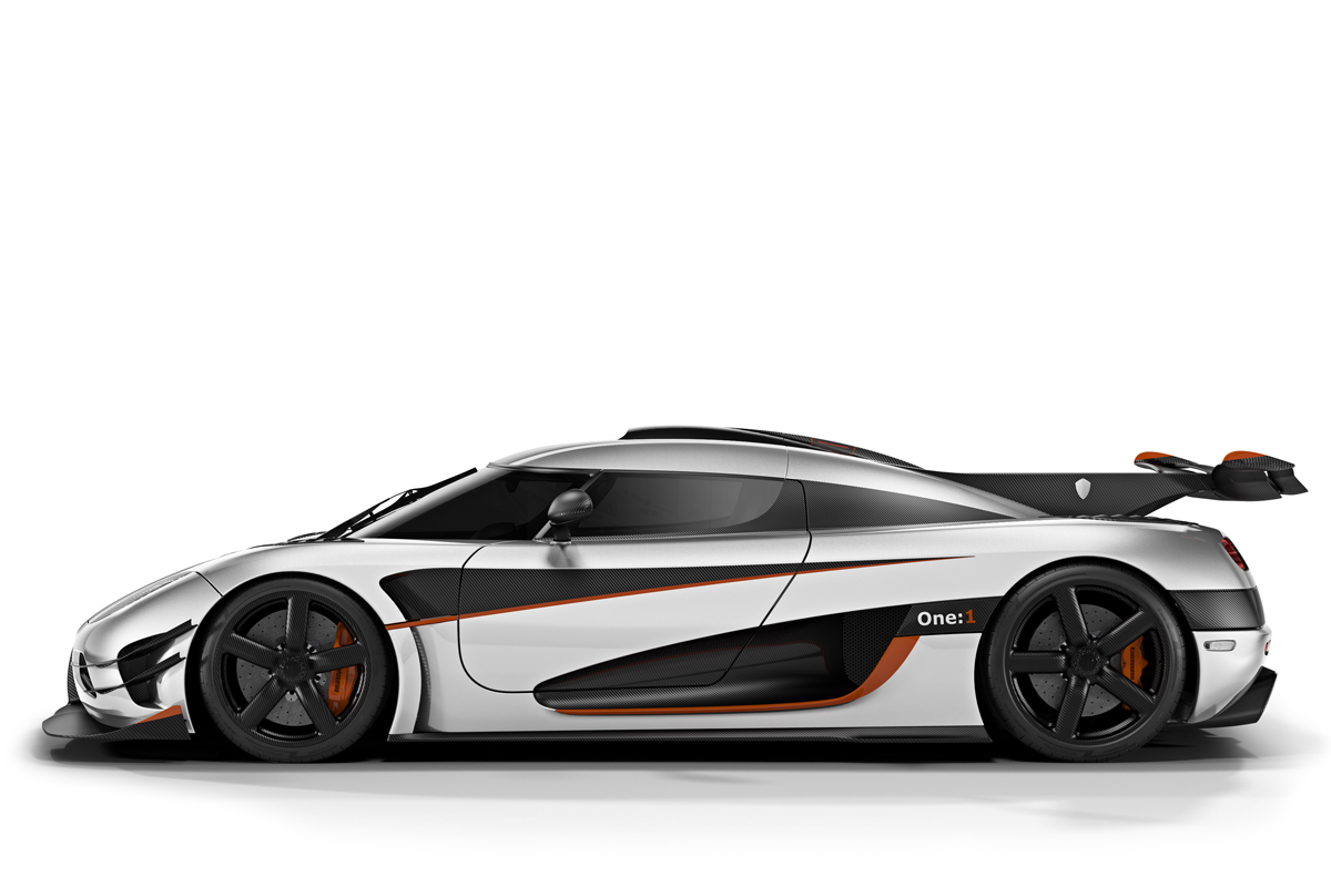 Koenigsegg One:1 supercar side profile