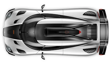 Koenigsegg One:1 supercar overhead view