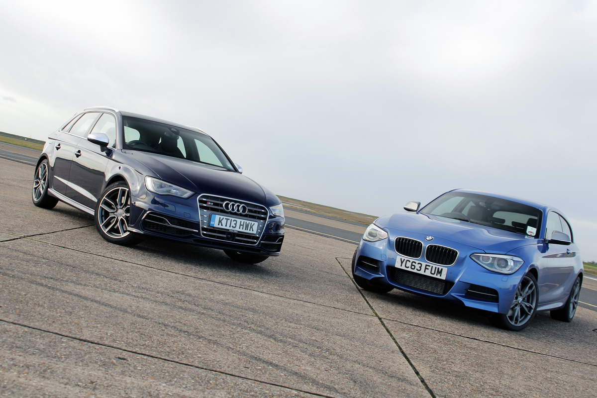 Audi S3 v BMW M135i track video