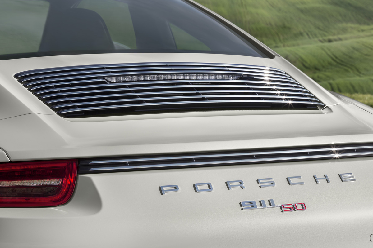 Porsche 911 50th Anniversary Edition chrome engine cover