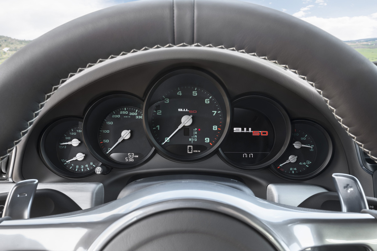 Porsche 911 50th Anniversary Edition dials