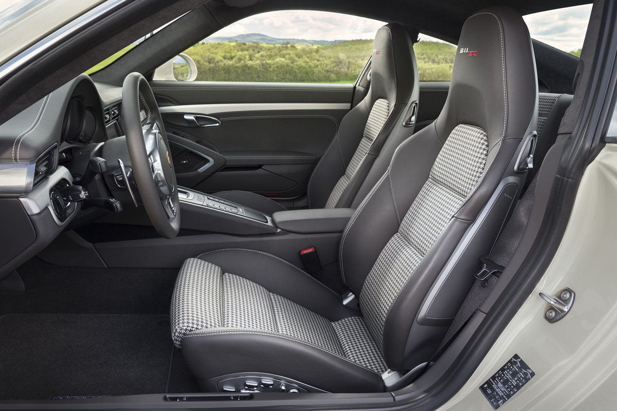 Porsche 911 50th Anniversary Edition cloth tartan seats