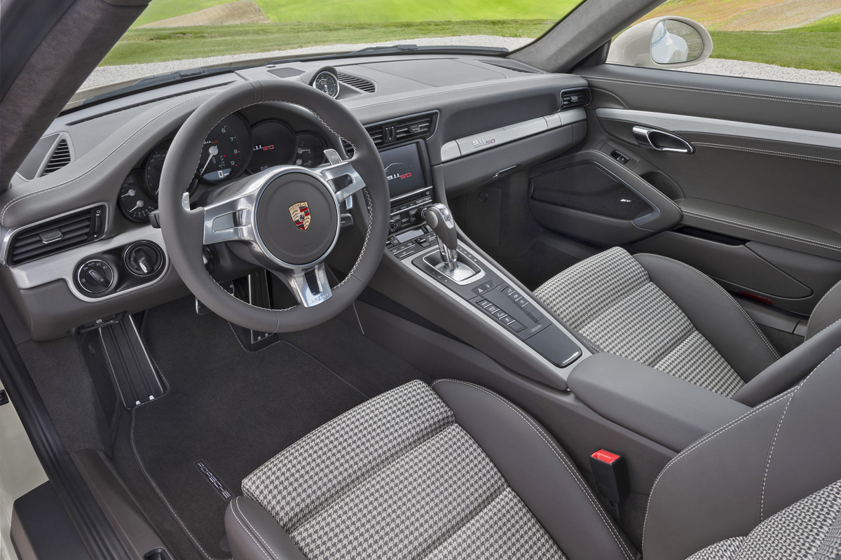Porsche 911 50th Anniversary Edition cloth tartan interior