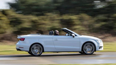 Audi A3 Cabriolet white side profile
