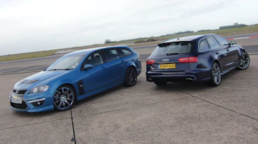 Audi RS6 v Vauxhall VXR8 Clubsport Tourer track video