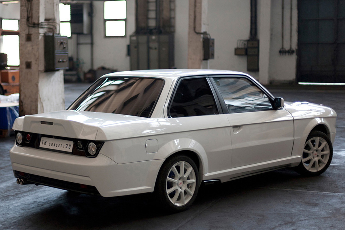 TMCars Concept30 modernised E30 white rear