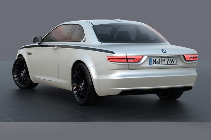 BMW CS Vintage Concept white rear