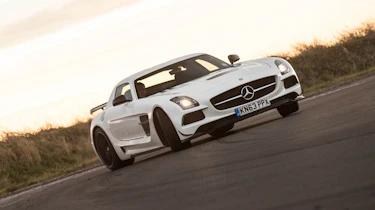 Mercedes SLS AMG Black Series sideways