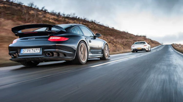 Porsche 911 GT2 RS v Mercedes SLS Black