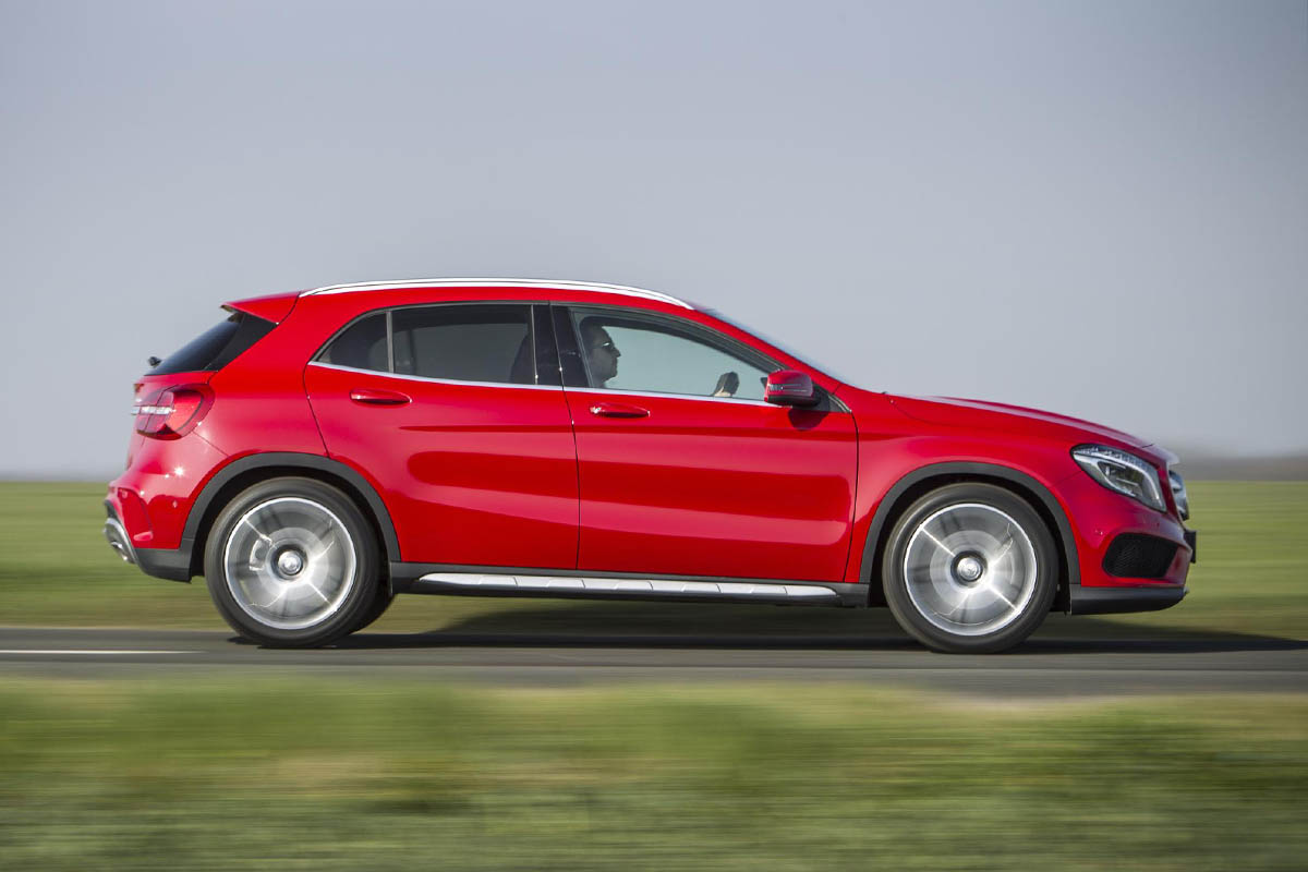 Mercedes GLA250 AMG red side profile