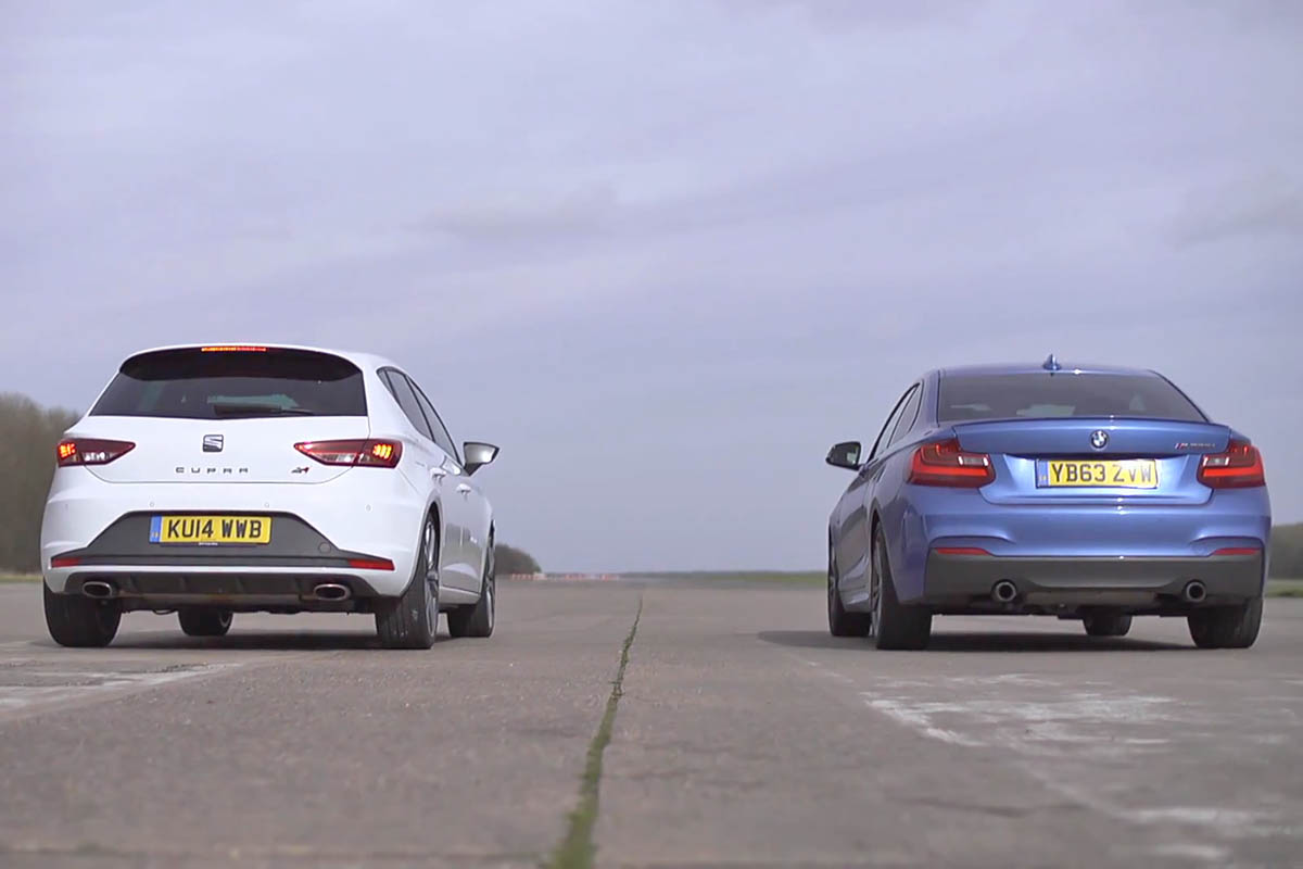 BMW M235i vs SEAT Leon Cupra: drag race video