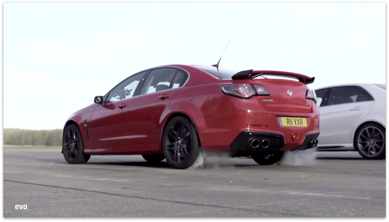 Mercedes E63 S AMG v Vauxhall VXR8 GTS: drag race video