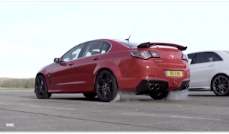 Mercedes E63 S AMG v Vauxhall VXR8 GTS: drag race video