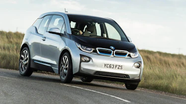 BMW i3 silver cornering