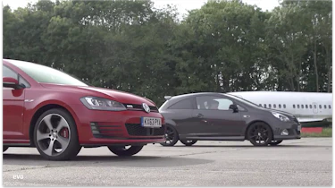 VW Golf GTI Performance Pack v Vauxhall Corsa VXR Clubsport: drag race