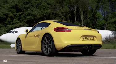 Porsche Cayman S yellow rear